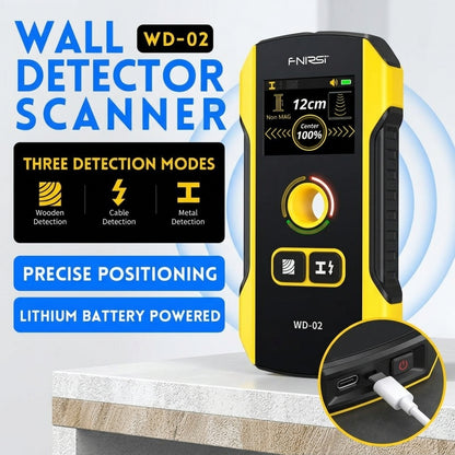 Detector Stud Finder Portable Precise Positioning TFT Display AC Live Cable Wires Metal Wood Stud Wall Scanner Tool Hardware with Clear Depth Gauge and Audible Alerts