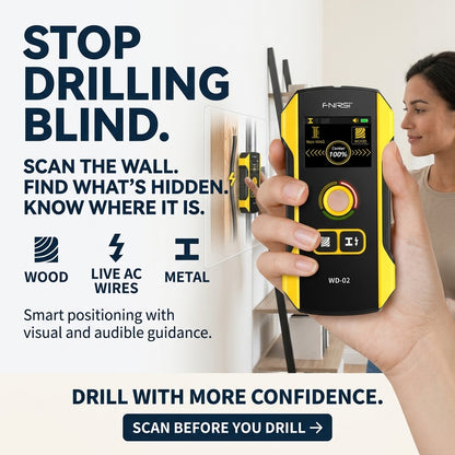 Detector Stud Finder Portable Precise Positioning TFT Display AC Live Cable Wires Metal Wood Stud Wall Scanner Tool Hardware with Clear Depth Gauge and Audible Alerts