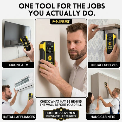 Detector Stud Finder Portable Precise Positioning TFT Display AC Live Cable Wires Metal Wood Stud Wall Scanner Tool Hardware with Clear Depth Gauge and Audible Alerts